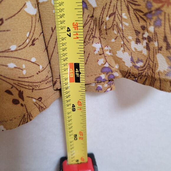 Code Mode Womens Tiered Floral Midi Dress Size Medium Brown Prairie Trad Wife - Picture 9 of 10